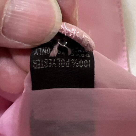 Vesuvio Napoli  ITALY Pink Satin Vest L Covered Buttons Pockets Adjustable Strap - Picture 9 of 9